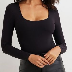 Dynamite Square Neck Black Bodysuit
